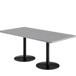 Café au lait Standard Height Rectangular Table with Pedestal Base - 72