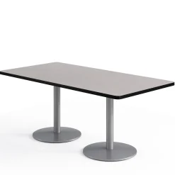 Café au lait Standard Height Rectangular Table with Pedestal Base - 72