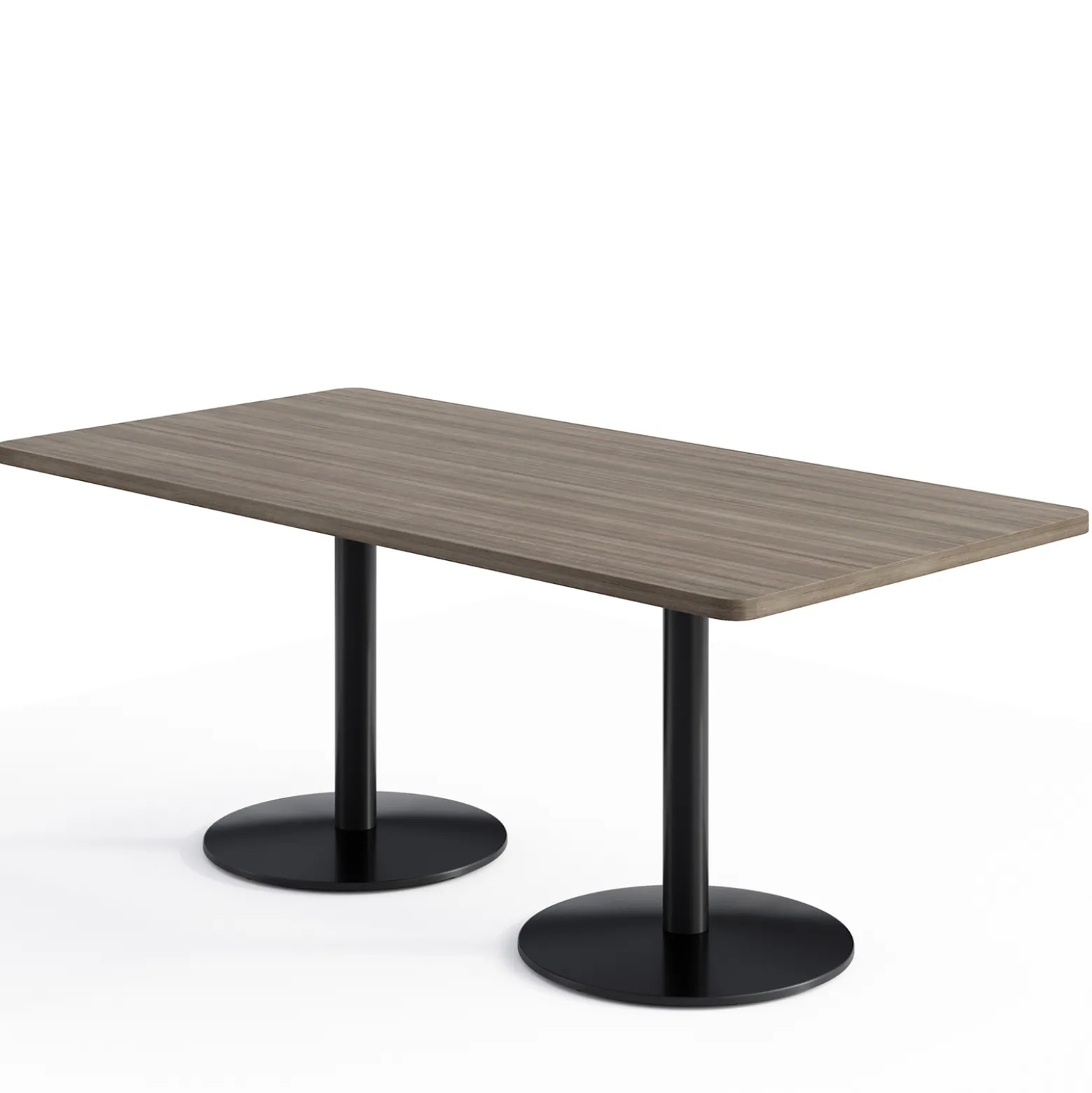 Café au lait Standard Height Rectangular Table with Pedestal Base - 72"W x 36"D