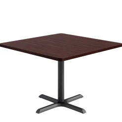 Café au lait Standard Height Square Table with X-Base - 42