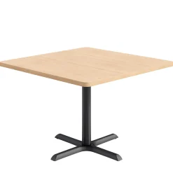 Café au lait Standard Height Square Table with X-Base - 42