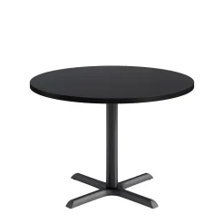 Café au lait Standard Height Round Table with X-Base - 42"W