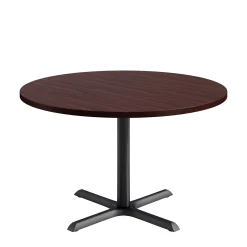 Café au lait Standard Height Round Table with X-Base - 48