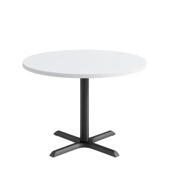 Café au lait Standard Height Round Table with X-Base - 48
