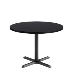 Café au lait Standard Height Round Table with X-Base - 48