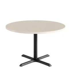 Café au lait Standard Height Round Table with X-Base - 48