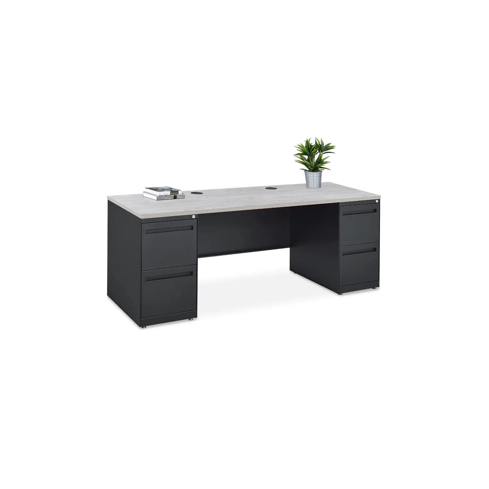 Carbon Double Pedestal Steel Credenza - 72"W x 24"D