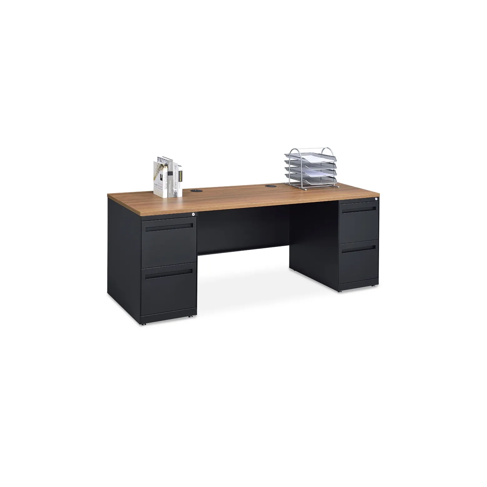 Carbon Double Pedestal Steel Credenza - 72"W x 24"D