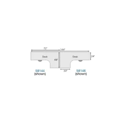 Carbon Dual J-Shaped Steel Desks with Hutch and File