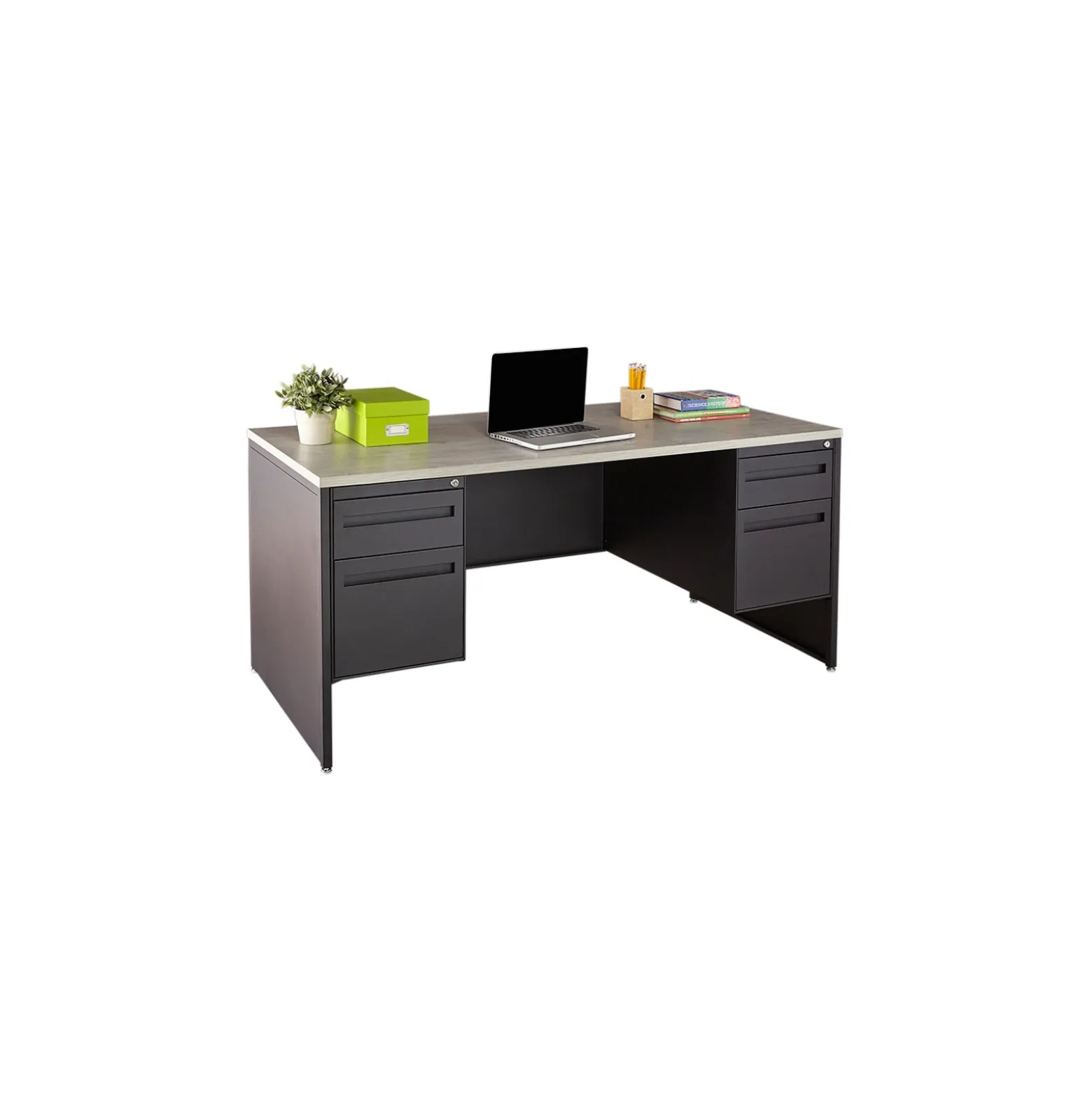 Carbon Executive Steel Desk - 66"W x 30"D