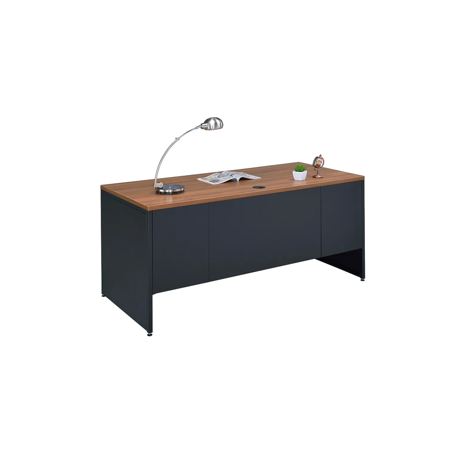 Carbon Executive Steel Desk - 66"W x 30"D