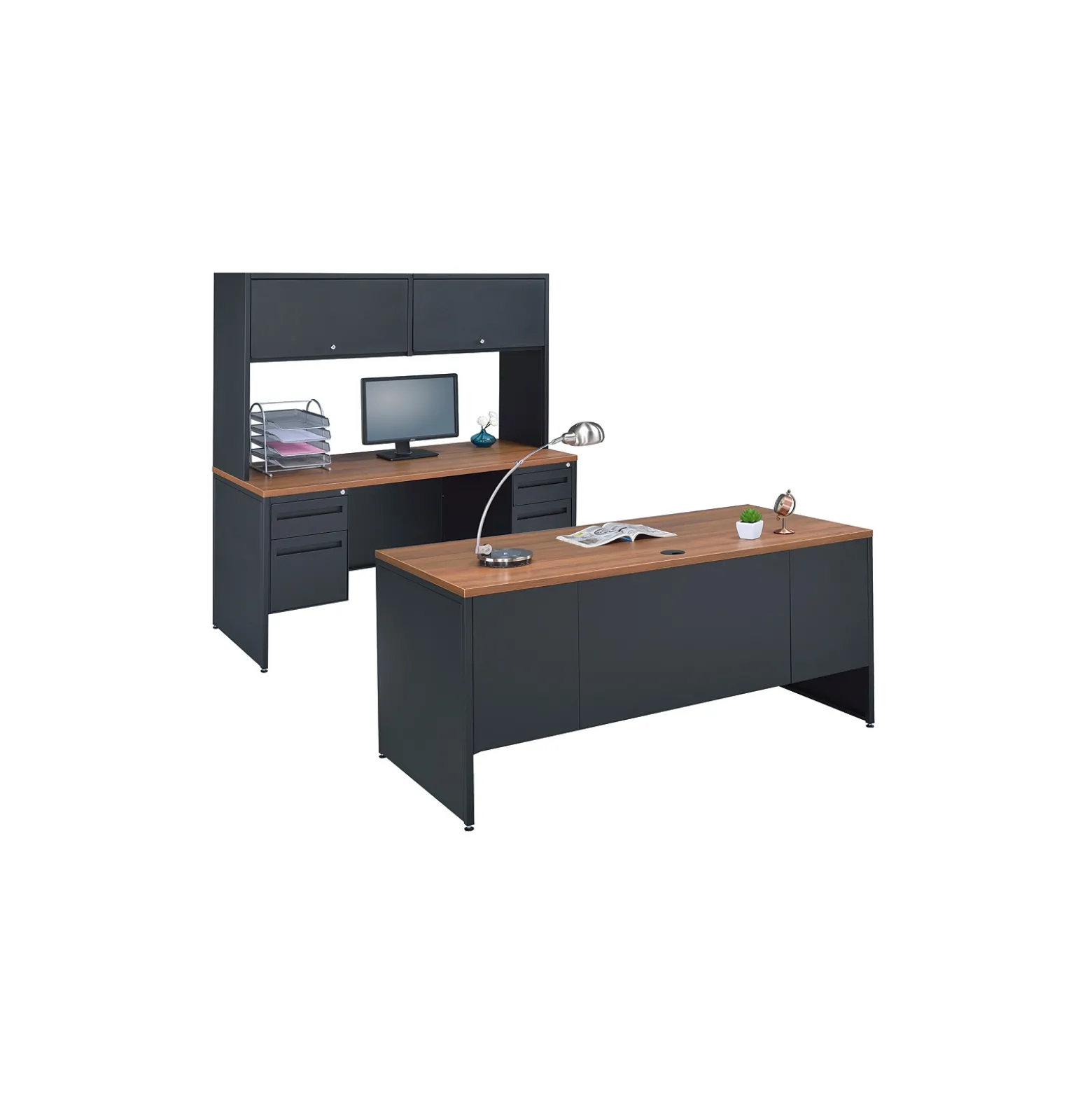 Carbon Executive Steel Desk - 66"W x 30"D