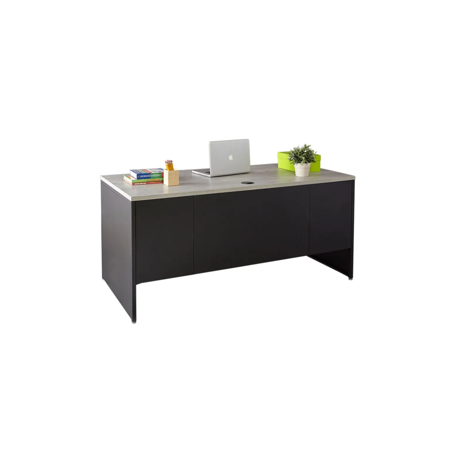 Carbon Executive Steel Desk - 66"W x 30"D