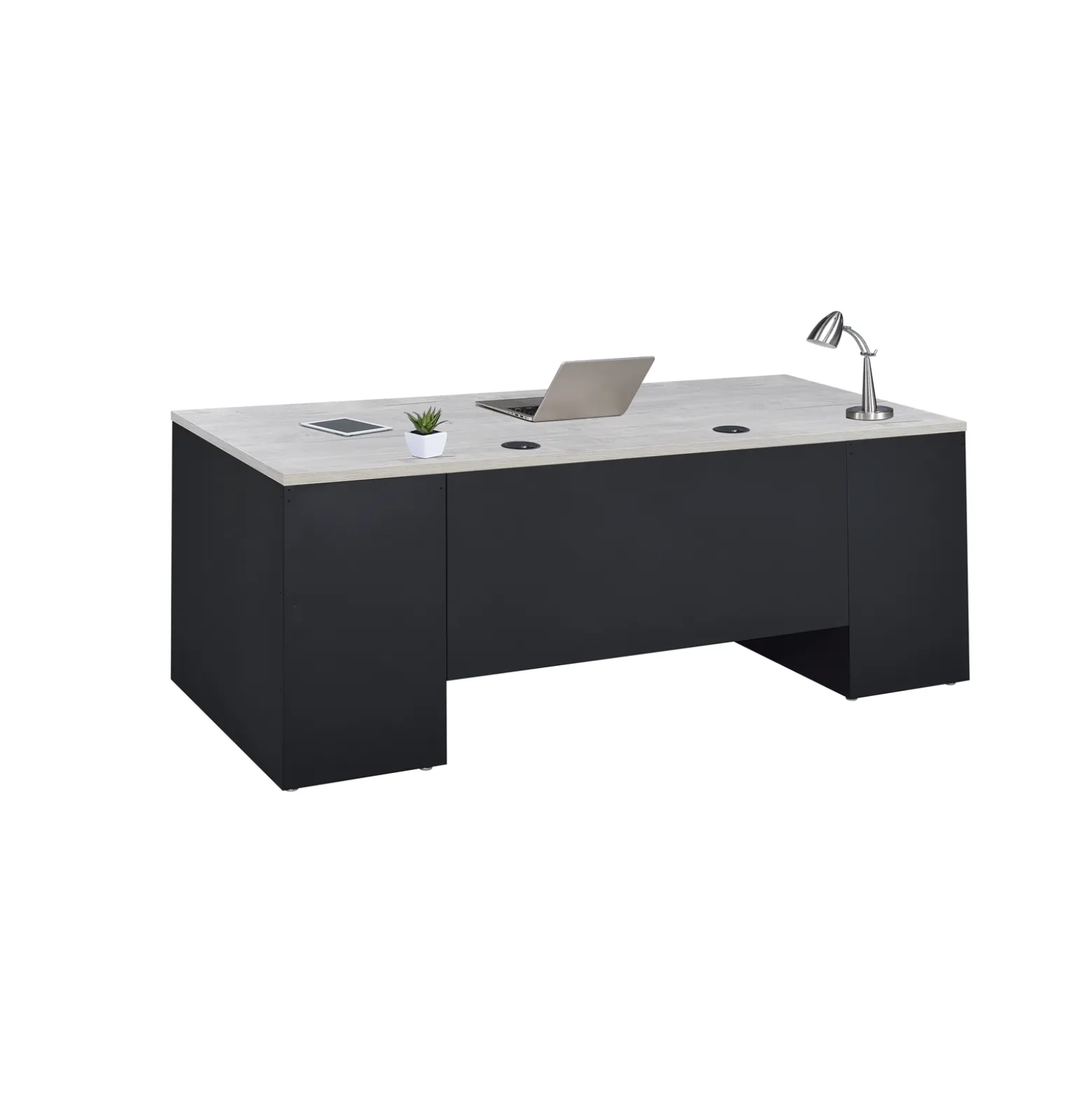 Carbon Executive Steel Desk - 72"W x 30"D
