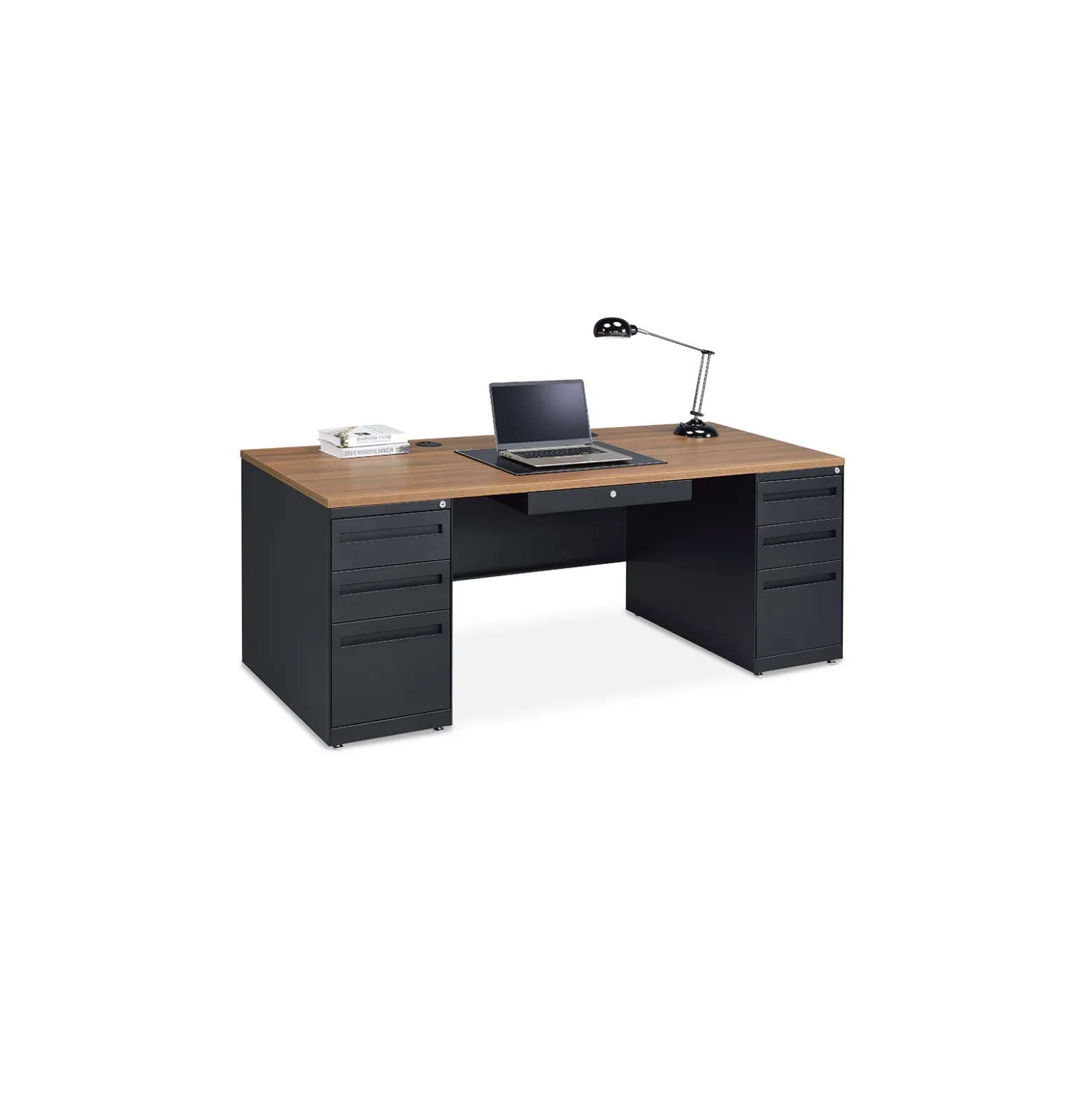 Carbon Executive Steel Desk - 72"W x 30"D