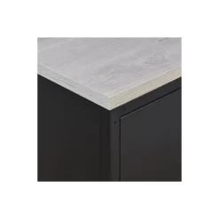 Carbon L-Shaped Steel Desk with 2 Drawer Pedestal and Right Return - 72