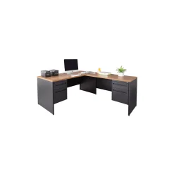 Carbon Reversible L-Shaped Steel Desk - 66"W x 78"D