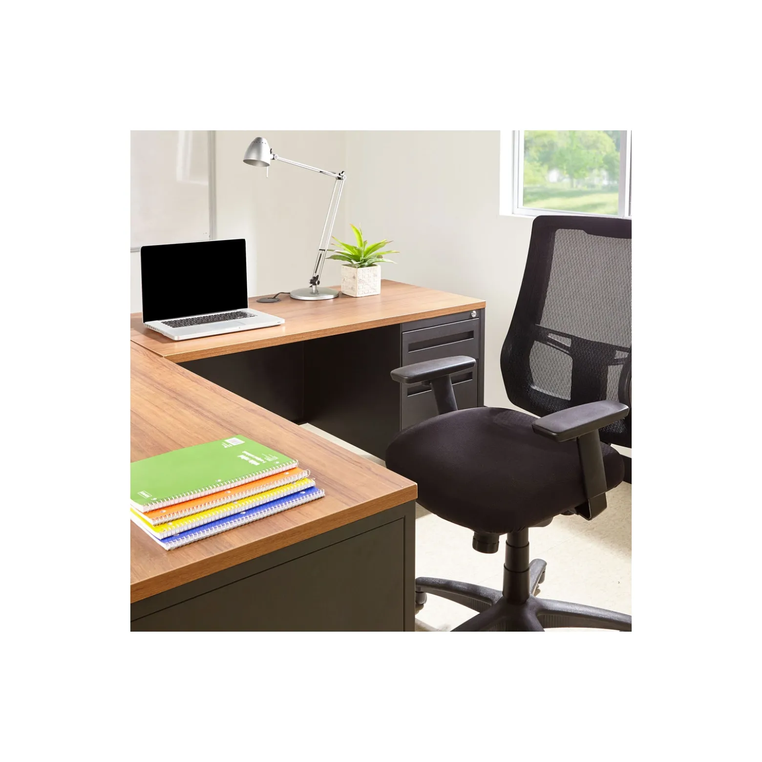 Carbon Reversible L-Shaped Steel Desk - 66"W x 78"D