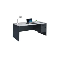Carbon Single Pedestal Steel Desk - 66