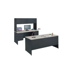Carbon Steel Desk and Credenza Set