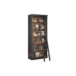 Cast Metal Base Writing Desk and Bookcase Wall Set