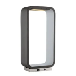 Charcoal Gray LED Table Lamp with USB Port