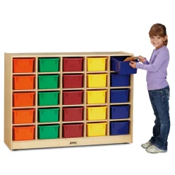 Children's 25 Cubby Unit with Colored Trays