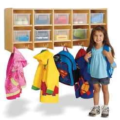 Children's 5 Section Hanging Locker with Clear Trays