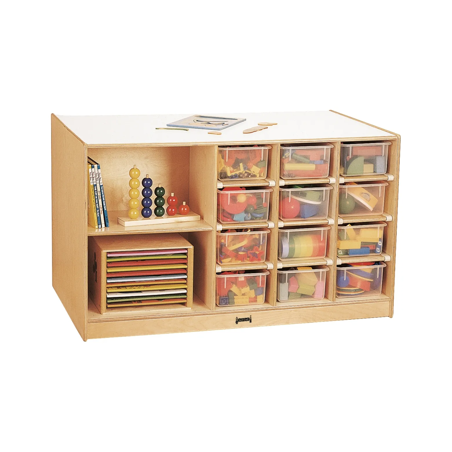 Children's Storage Island with Clear Trays