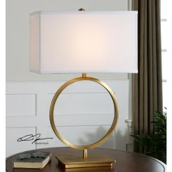 Circle Base Gold Table Lamp