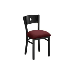 Circle-Back Chair with Wood Back and Black Frame