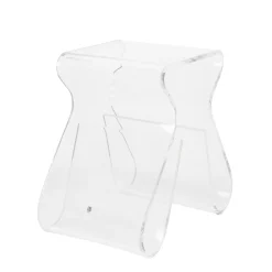 Clear Stool and Magazine Rack