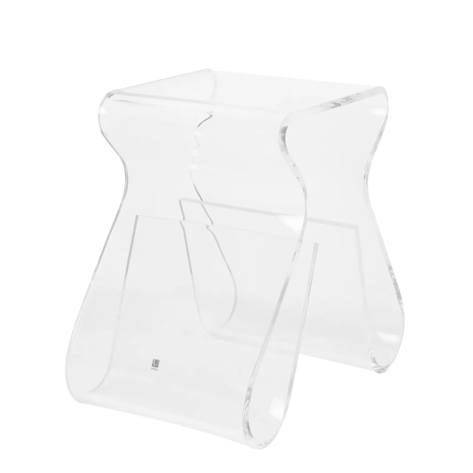 Clear Stool and Magazine Rack