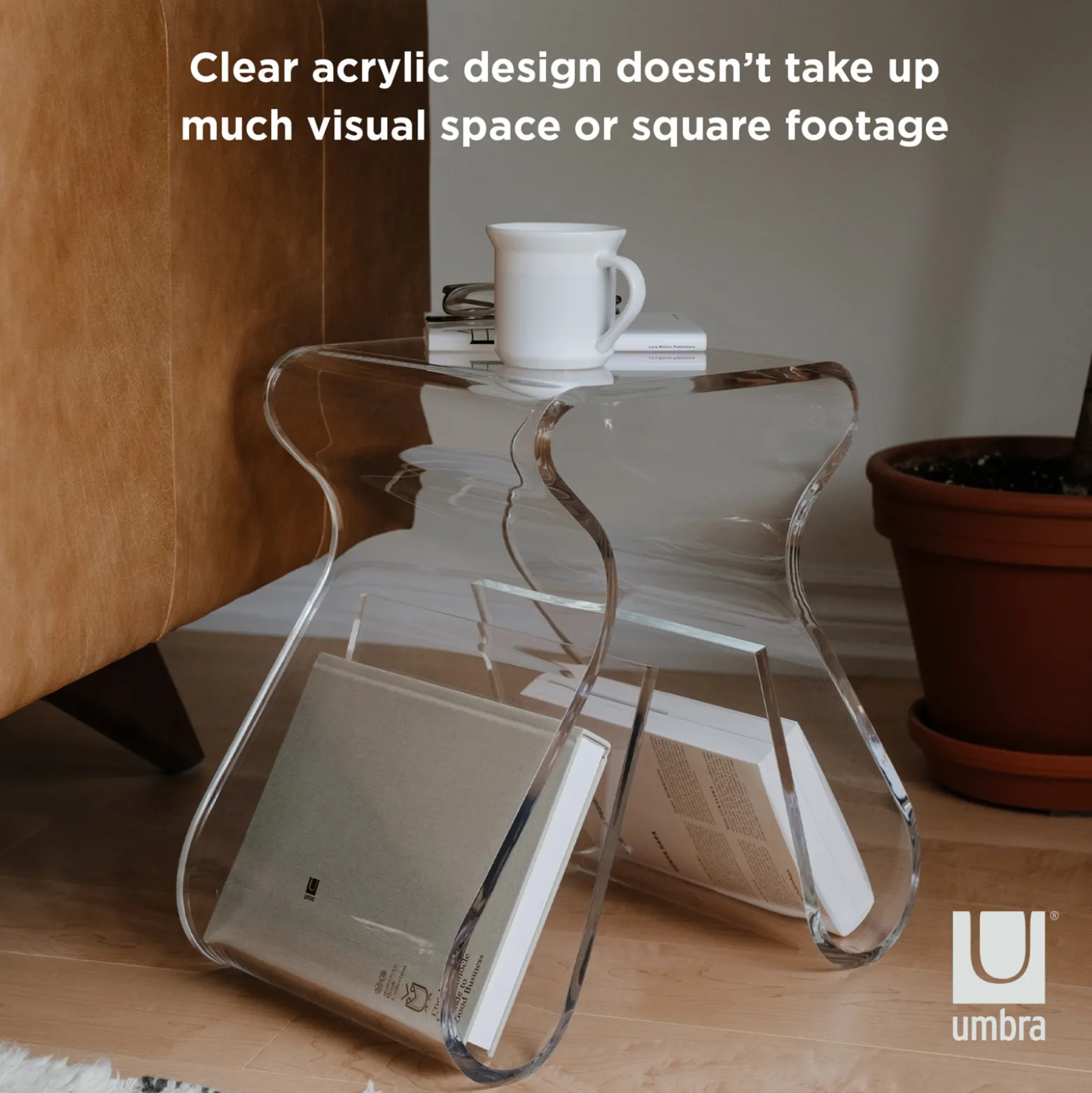 Clear Stool and Magazine Rack
