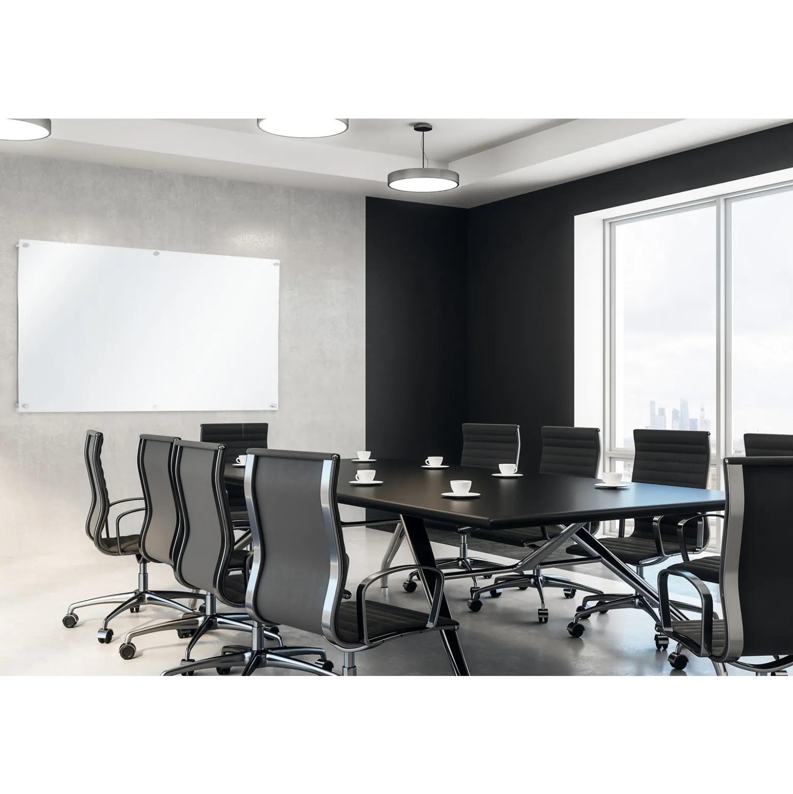 Clearvision Magnetic White Glass Markerboard 48"x72"