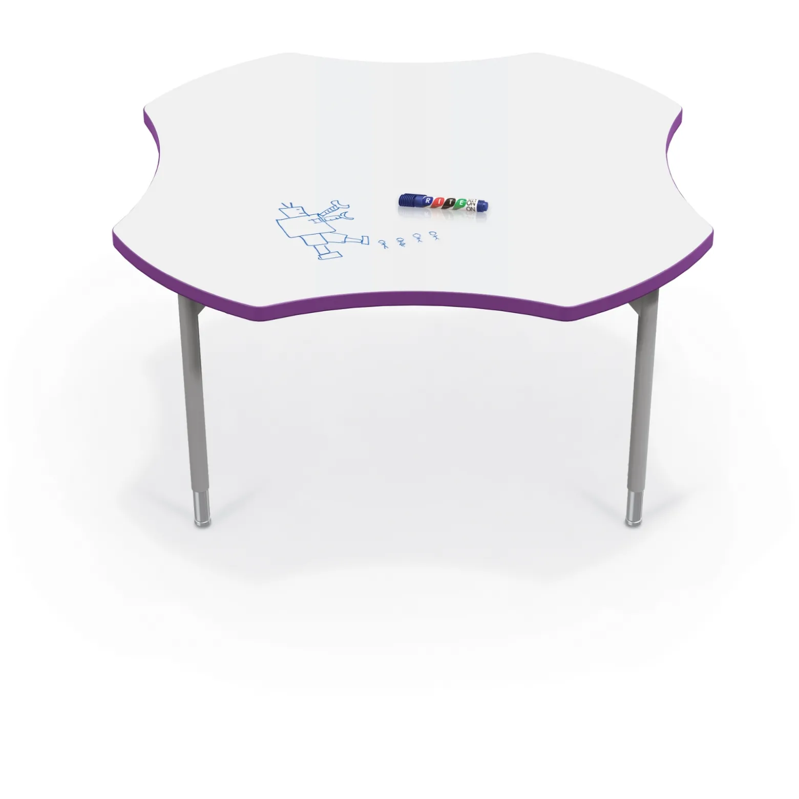 CogNitiv Clover Height Adjustable Activity Table with Whiteboard Top