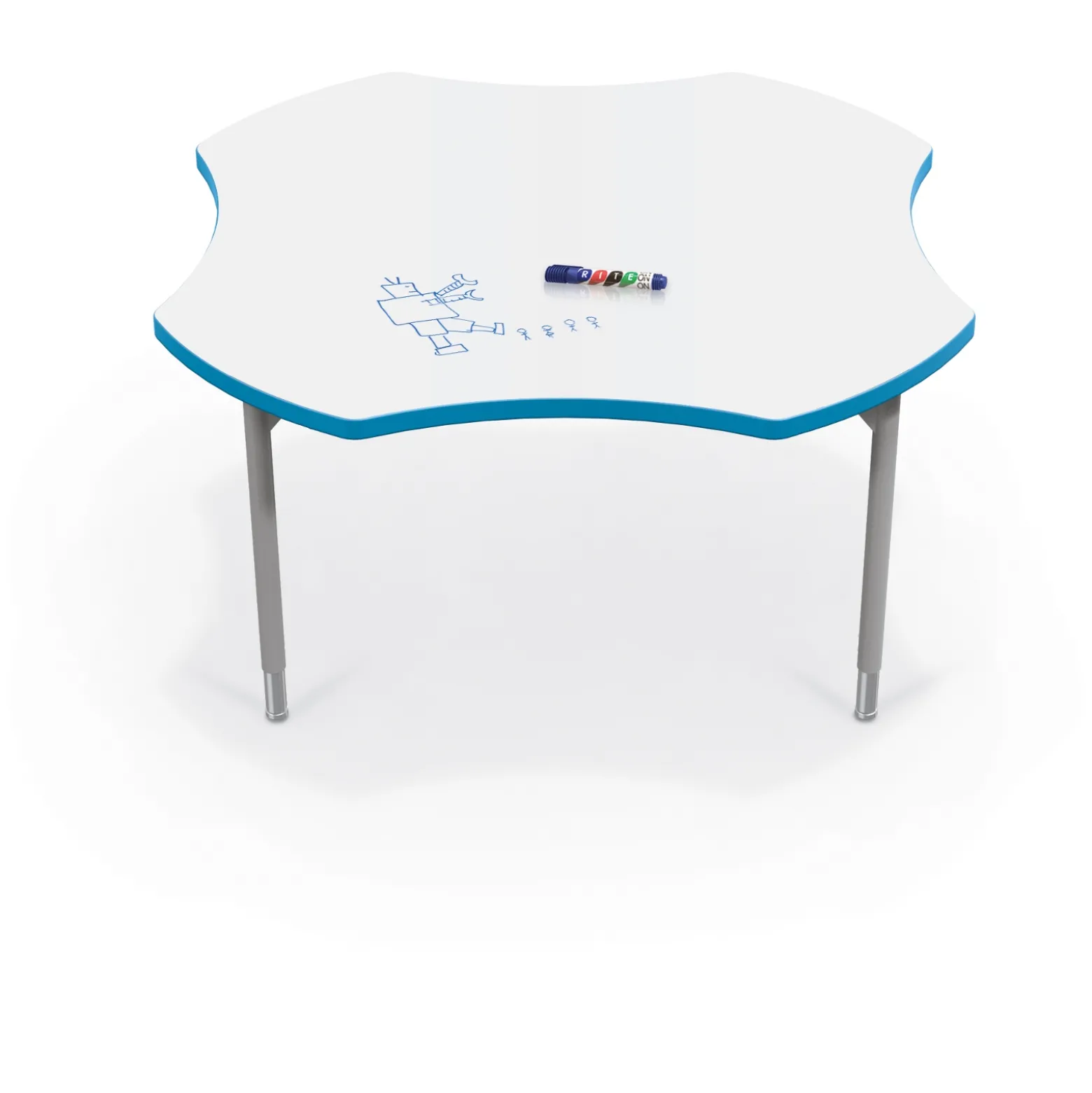 CogNitiv Clover Height Adjustable Activity Table with Whiteboard Top