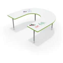 CogNitiv Horseshoe Height Adjustable Activity Table with Whiteboard Top - 66"W x 60"D