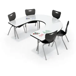 CogNitiv Horseshoe Height Adjustable Activity Table with Whiteboard Top - 66"W x 60"D