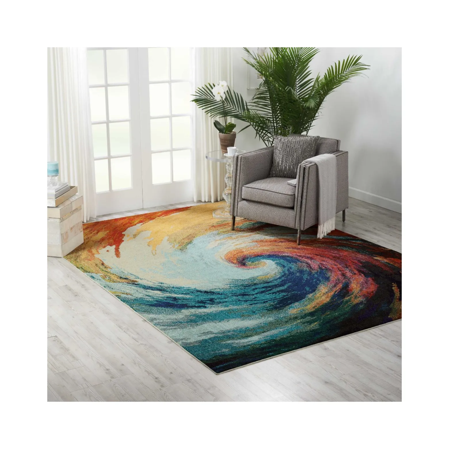 Colorful Swirl Rug 5'3" x 7'3"