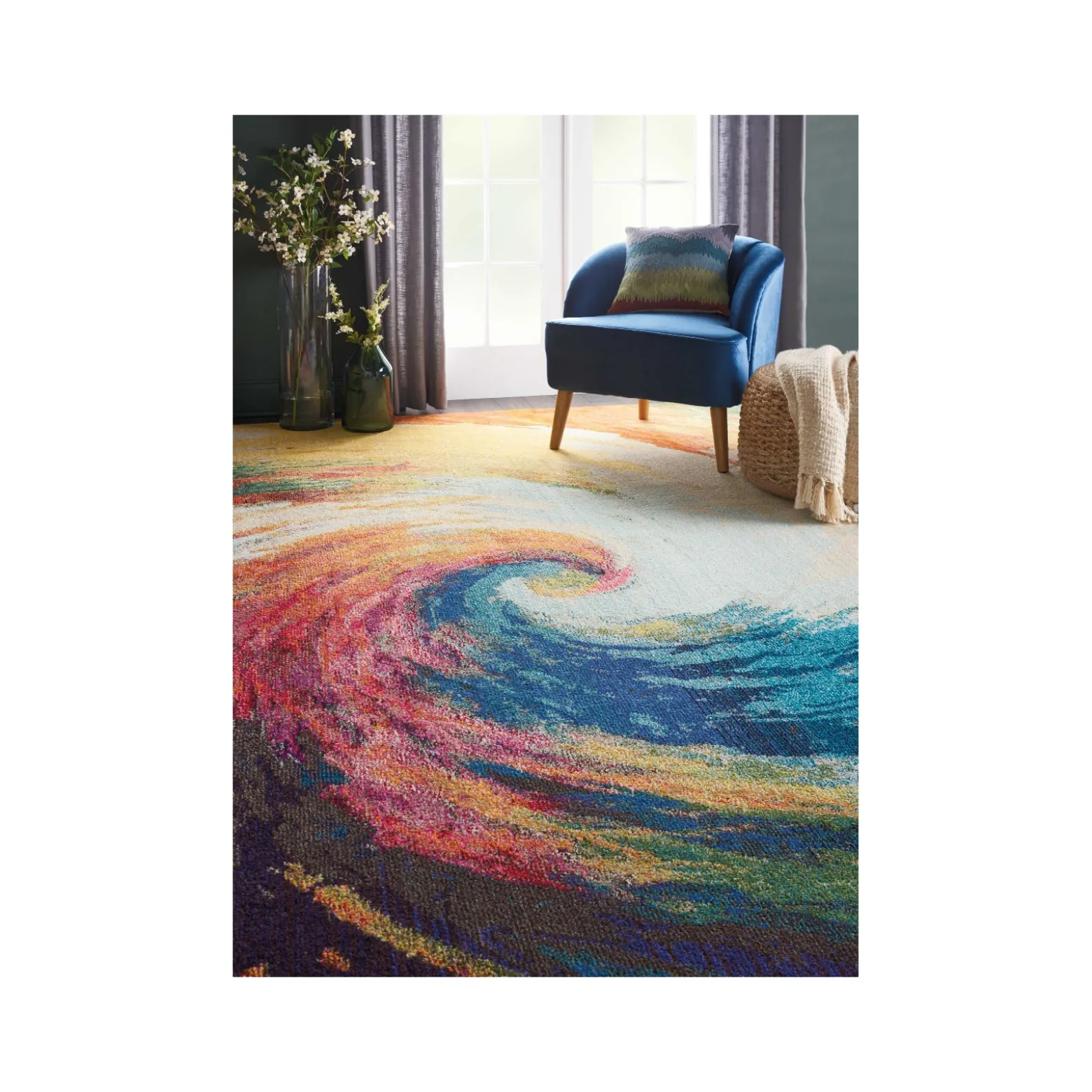 Colorful Swirl Rug 7'10"x10'6"