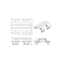 Commons Outdoor Table with Molded Frame 8' - ADA Accessible