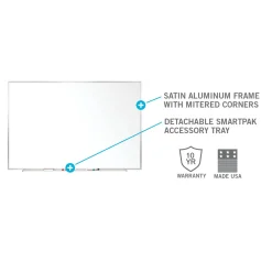 Communication 5' x 4' Melamine White Board, Aluminum