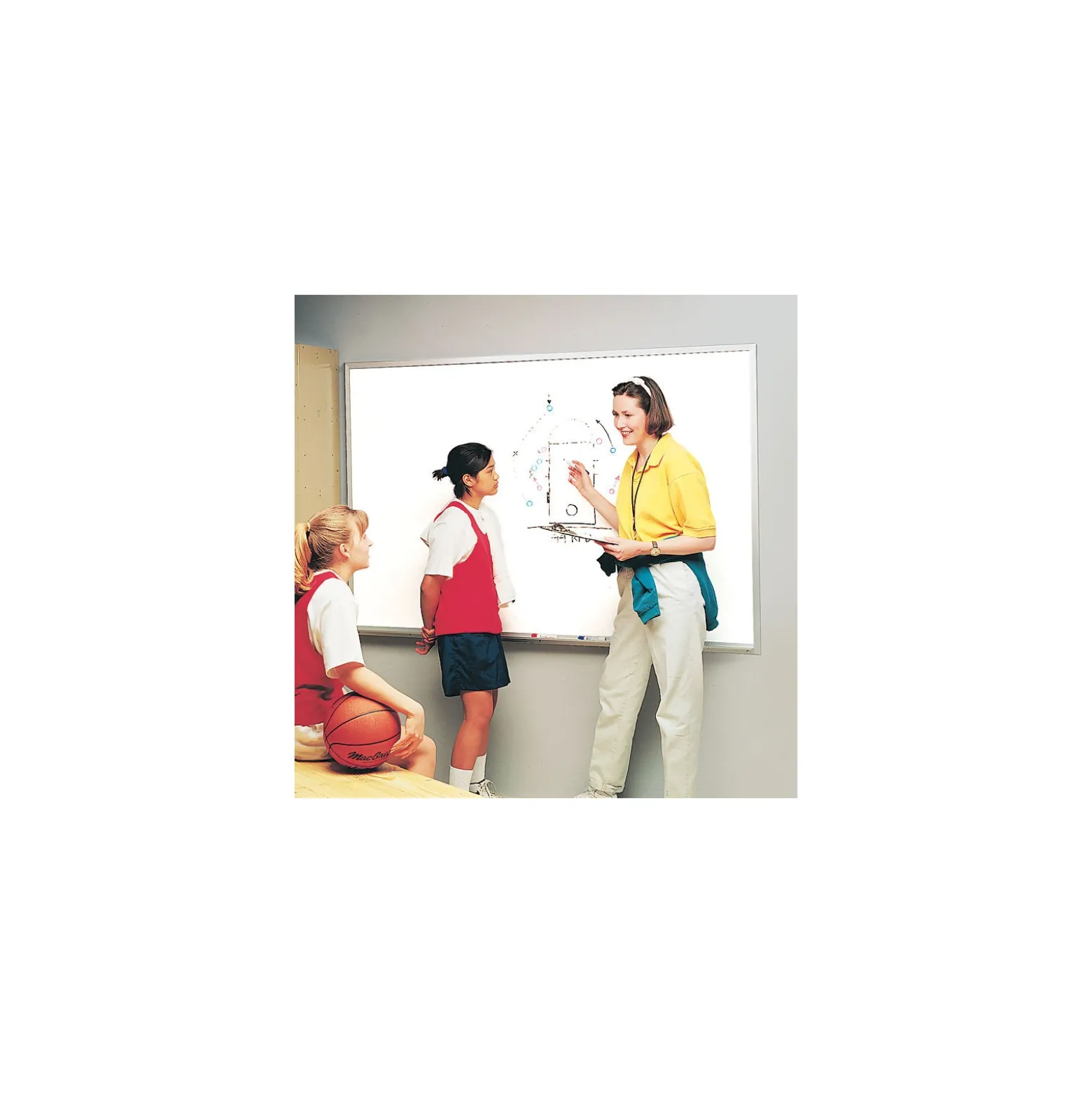 Communication 6"Wx4"H Melamine White Board, Aluminum