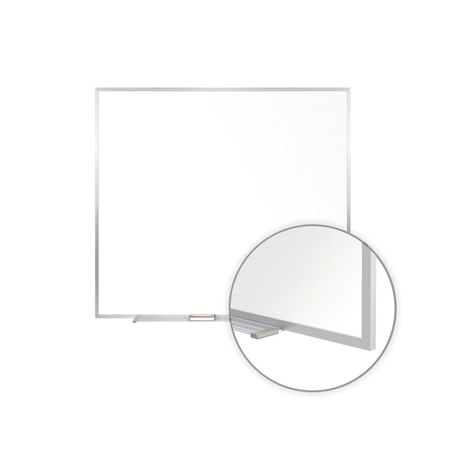 Communication 4"Wx4"H Melamine White Board, Aluminum