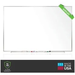 Communication 8"Wx4"H Melamine White Board, Aluminum