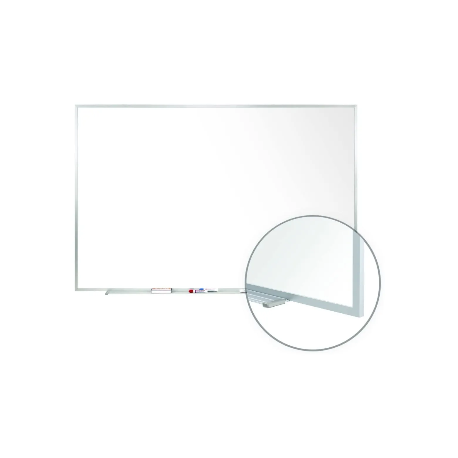 Communication 12"Wx4"H Melamine White Board, Aluminum