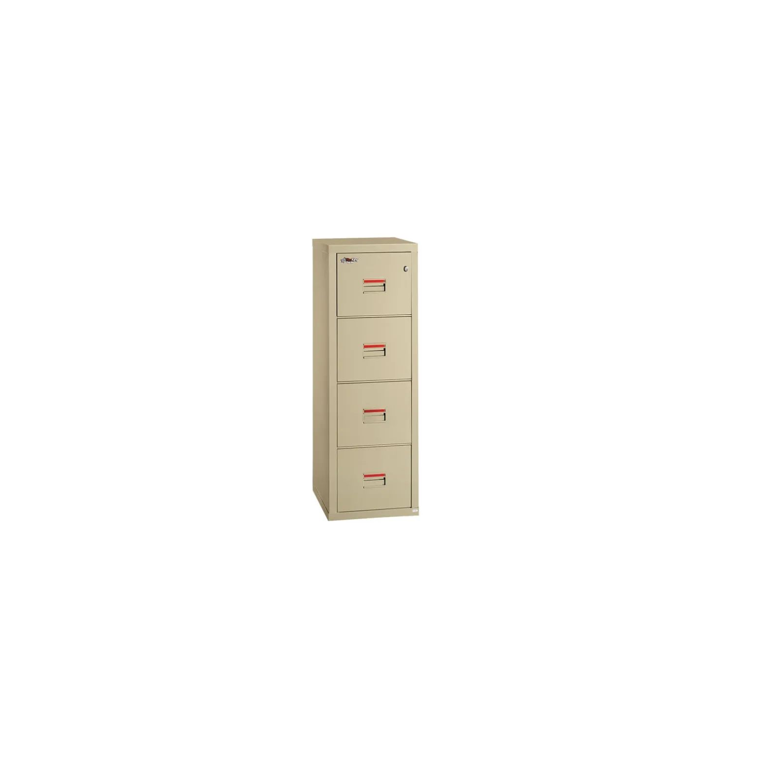 Compact Four Drawer Vertical Fireproof File - 22"D