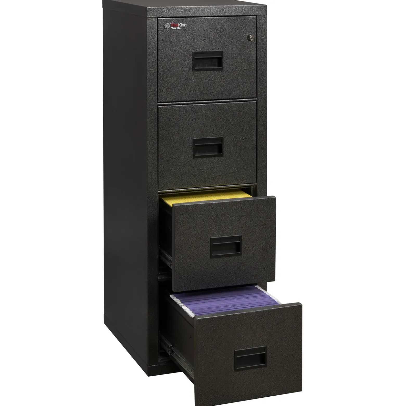 Compact Four Drawer Vertical Fireproof File - 22"D