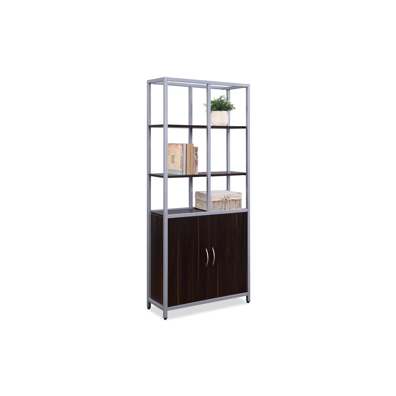 Compass 72"H Five-Shelf Bookcase with Doors
